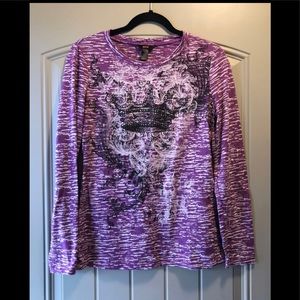 20X Purple Sequence Long Sleeve Shirt thin